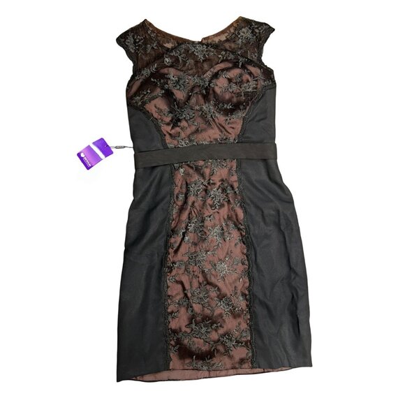 JJs House Satin with Lace Embroidered Sleeveless‎ Dress Size 10 NWT Vampire - Picture 2 of 9
